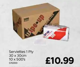 Bestway Serviettes 1 Ply 30 X 30cm 10 X 500's offer