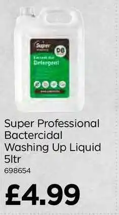 Bestway Super Professional Bactercidal Washing Up Liquid 5Ltr offer