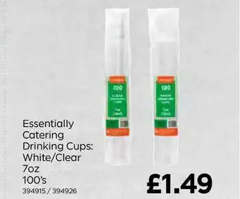 Bestway Essentially Catering Drinking Cups: White-Clear 7oz 100's offer