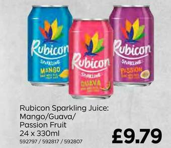 Bestway Rubicon Sparkling Juice: Mango-Guava-Passion Fruit 24 X 330ml offer