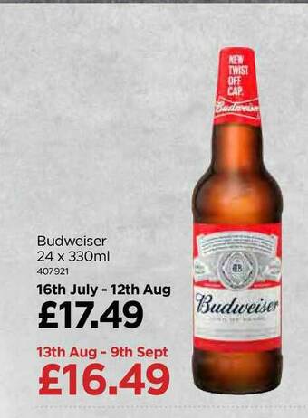 Bestway Budweiser 24 X 330ml offer