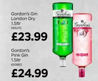 Bestway Gordon's Gin London Dry 1.5Ltr Or Gordon's Pink Gin 1.5Ltr offer