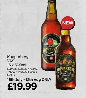 Bestway Kopparberg: VAS 15 X 500ml offer