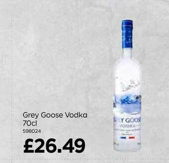 Bestway Grey Goose Vodka 70cl offer