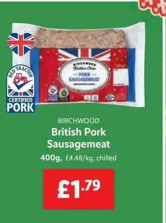 Lidl British pork sausagemeat offer