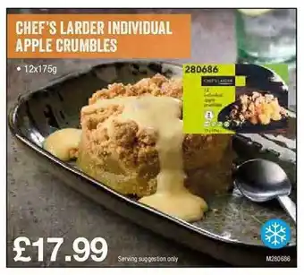 Makro Chef's larder individual apple crumbles offer
