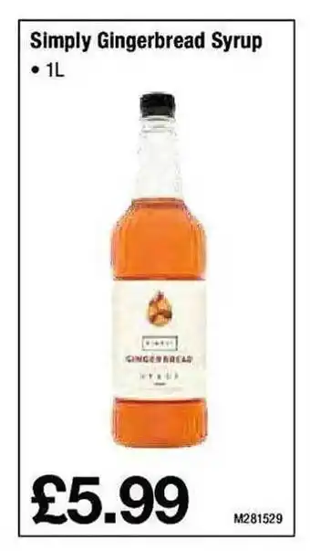 Makro Simply gingerbread syrup offer