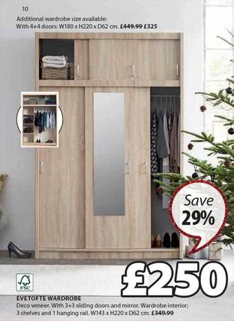 JYSK Evetofte wardrobe offer