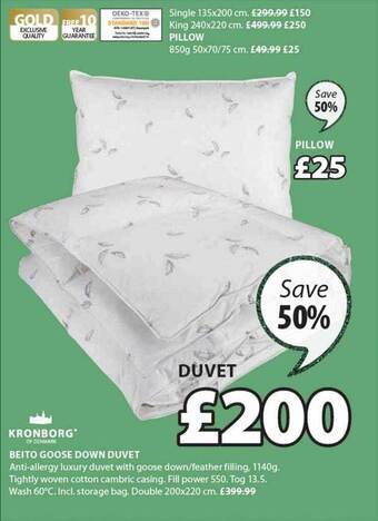 JYSK Beito goose down duvet offer