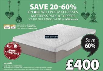 JYSK Gold f130 foam mattress offer