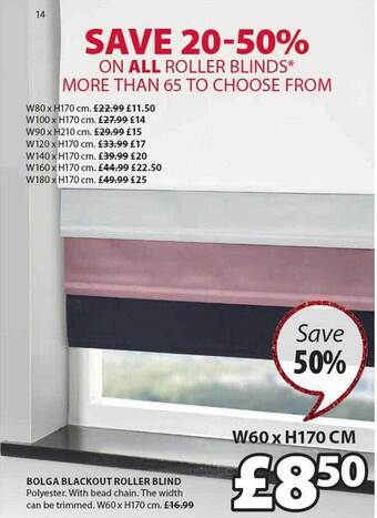 JYSK Bolga blackout roller blind offer