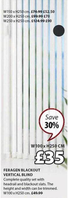 JYSK Feragen blackout vertical blind offer