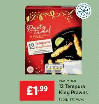 Lidl 12 tempura king prawns offer