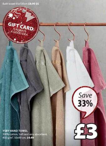 JYSK Ysby hand towel offer