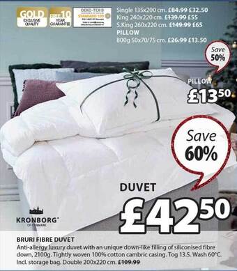 JYSK Bruri fibre duvet offer