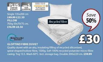 JYSK Gloptind fibre duvet offer
