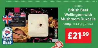 Lidl British beef wellington with mushroom duxcelle offer