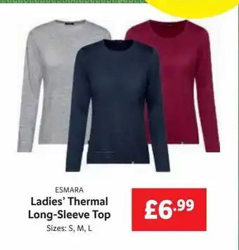 Lidl Esmara ladies' thermal longsleeve top offer