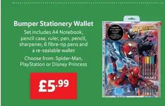 Lidl Bumper stationery wallet offer