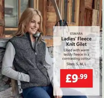 Lidl Esmara ladies' fleece knit gilet offer