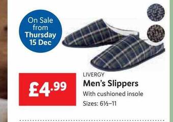 Lidl Livergy men's slippers offer