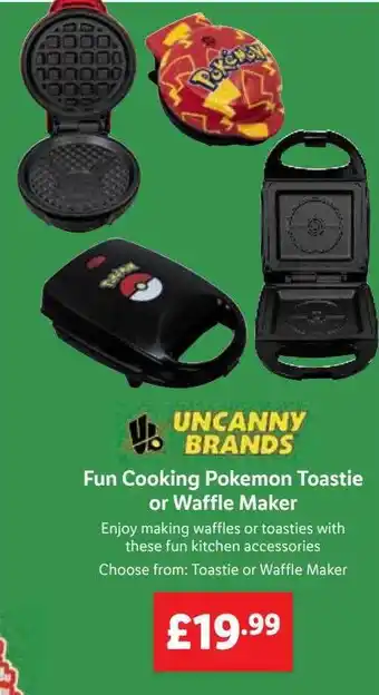Lidl Fun cooking pokemon toastie or waffle maker offer