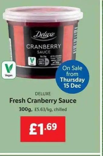 Lidl Deluxe fresh cranberry sauce offer