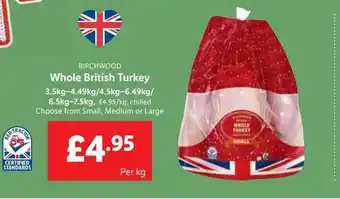Lidl Whole british turkey offer
