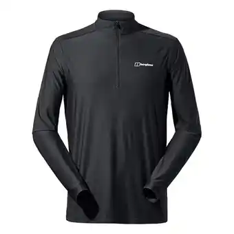 Berghaus mens 24/7 base long sleeve zip t-shirt black/black