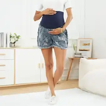 Patpat Patpat maternity rolled hem ripped denim shorts offer