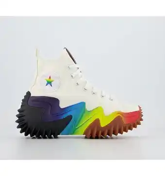 Office Converse run star motion platform trainers egret pride multi offer