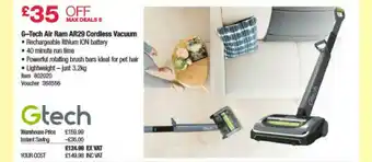 Costco G-tech Air Ram Ar29 Cordless Vacuum offer