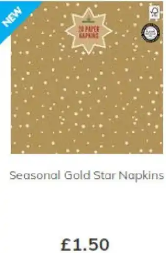 Morrisons Seasonal Gold Star Napkins offer