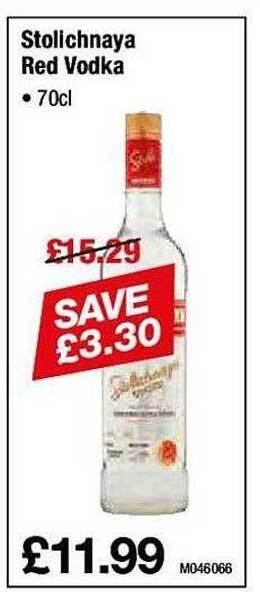 Makro Stolichnaya red vodka offer