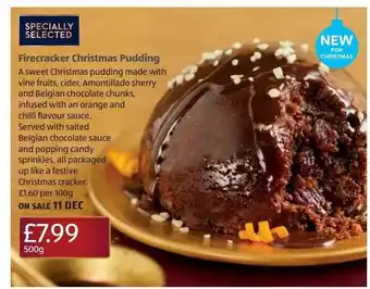 Aldi Firecracker christmas pudding offer
