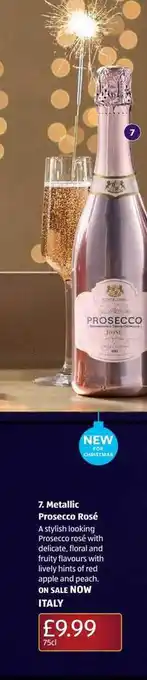 Aldi Metallic prosecco rosé offer