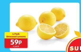 Aldi 4 pack unwaxed lemons offer