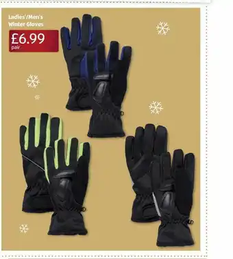 Aldi Ladies' or men's winter gloves offer