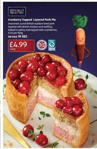 Aldi Cranberry topped layered pork pie offer