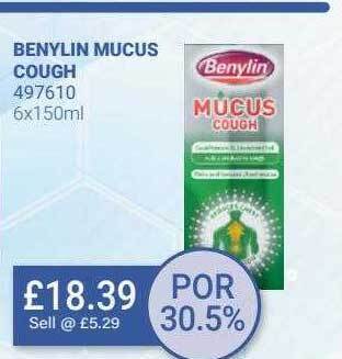 Bestway Benylin mucus cough offer
