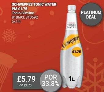 Bestway Schweppes tonic water offer