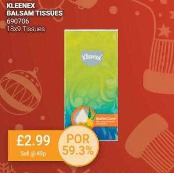 Bestway Kleenex balsam tissues offer