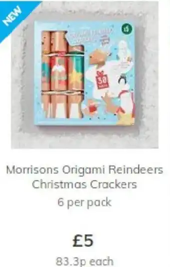 Costco Morrisons Origami Reindeers Christmas Crackers 6 per pack offer