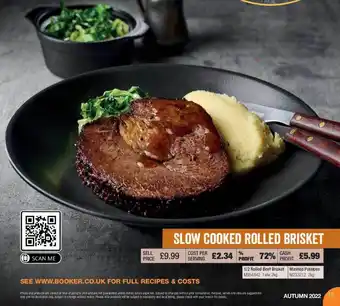 Slow cooked rolled brisket