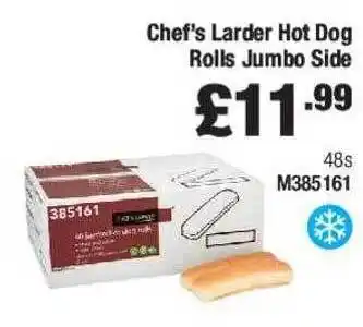 Costco Chef's larder hot dog rolls jumbo side offer