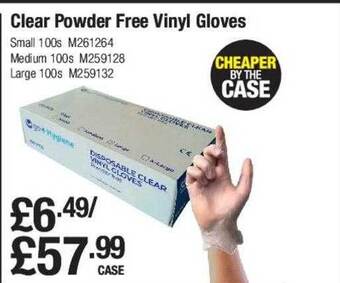 Costco Clear powder free vinyl gloves offer