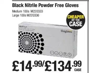 Costco Black nitrile powder free gloves offer