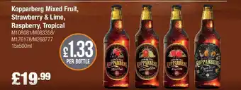 Costco Kopparberg mixed fruit, strawberry & lime, raspberry, tropical offer
