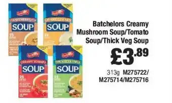 Costco Batchelors creamy mushroom soup or tomato soup or thick veg soup offer