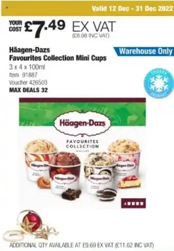 Costco Häagen-dazs favourites collection mini cups offer